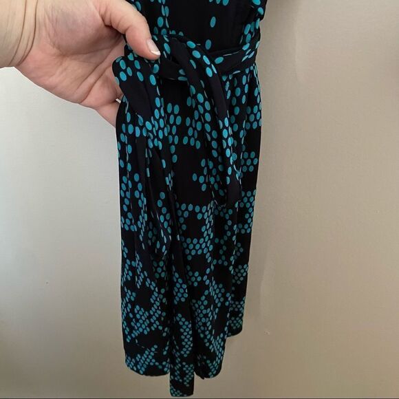 Banana Republic Dress Wrap Circle Geometric Pattern V-Neck Midi Business Casual - Picture 3 of 9